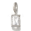 Rack Plating Brass Micro Pave Clear Cubic Zirconia European Dangle Charms KK-H485-18P-1