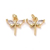 Brass Micro Pave Cubic Zirconia Pendants KK-K258-22G-RS-1