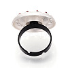 Adjustable Alloy & Iron & Rhinestone Bezel Cup Ring Base with Rotatable Tray MAK-T012-10S-3