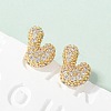 Brass Micro Pave Cubic Zirconia Stud Earrings EJEW-Z091-04G-L-1