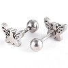 Tarnish Resistant 201 Stainless Steel Barbell Cartilage Earrings LS-EJEW-R147-20-3
