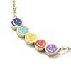 Colorful Enamel Smile Face Pendant Necklace with 201 Stainless Steel Cable Chains NJEW-D055-05G-4