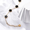 Flower Resin Link Chain Bracelets BJEW-K247-01G-03-3