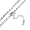 Rack Plating Brass Textured Teardrop Link Chain Necklaces for Women NJEW-K382-07P-2