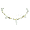 Natural Quartz Crystal Bullet & Synthetic Moonstone Beaded Necklaces NJEW-JN04406-02-2