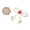 Glass Seed Beaded Bowknot & Flower Pendants PALLOY-MZ01220-02-2