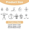 30Pcs 10 Styles Tibetan Style Zinc Alloy Pendants FIND-YW0006-56-2