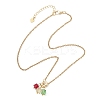 3 Cube Faceted Glass Pendant 304 Stainless Steel Cable Chain Necklaces for Women NJEW-JN05711-02-4