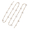 Flower Glass Beaded Link Chain AJEW-JB01207-01-1