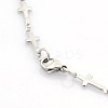 Tarnish Resistant Religious Catholic Jewelry 304 Stainless Steel Cross Link Chain Bracelets LS-STAS-O036-09P-3