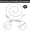 30Pcs 304 Stainless Steel Flat Cable Chain Necklaces Set for Men Women STAS-BBC0004-99B-2