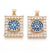 Brass Micro Pave Clear Cubic Zirconia Pendants for Women KK-T070-91A-08-1