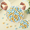 500Pcs Rubberized Style Imitated Silicone Acrylic Beads OACR-SP0001-33F-6