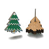 Christmas Printed Wood Stud Earrings for Women EJEW-U025-01D-1