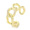 Brass Micro Pave Cubic Zirconia Rings for Women RJEW-E295-33G-1