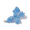 Glass Seed Beaded Pendants PALLOY-MZ00230-01-4