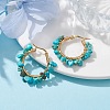Natural Gemstone Hoop Earring EJEW-JE05709-4