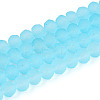 Baking Paint Frosted Glass Beads Strands X-FGLA-N003-6mm-02-1