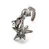 Star Zinc Alloy Open Cuff Ring LS-RJEW-Z048-01B-01-1