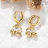 Brass Micro Pave Clear Cubic Zirconia Hoop Earrings EJEW-R016-06G-1