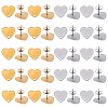 20Pcs 2 Colors Ion Plating(IP) 304 Stainless Steel Stud Earring Findings EJEW-UN0001-75-1
