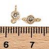Brass Pave Clear Cubic Zirconia Connector Charms KK-H078-09C-G-3
