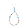 Glass & Acrylic Beaded Mobile Phone Lanyard Wrist Strap HJEW-JM01977-1