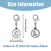52Pcs 26 Style Alloy Replacement Zipper Sliders HJEW-AB00695-2