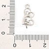 Brass Micro Pave Clear Cubic Zirconia Heart Connector Charms KK-H527-03A-P-3