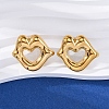304 Stainless Steel Stud Earrings for Women LS-EJEW-F357-03G-01-1