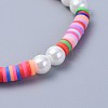 Handmade Polymer Clay Heishi Beads Kids Stretch Bracelets BJEW-JB04326-M-3