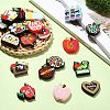 20Pcs 20 Styles Study/Teacher's Day Theme Food Grade Silicone Focal Beads SIL-CJ0001-41-5