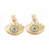 Brass Micro Pave Cubic Zirconia Pendants ZIRC-P106-01G-2