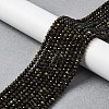 Natural Golden Sheen Obsidian Beads Strands G-G139-B24-01-1
