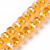 Electroplate Transparent Glass Beads Strands EGLA-H101-03C-1