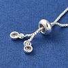 Rack Plating Adjustable Brass Box Chain Slider Bracelet Making KK-M285-03S-3