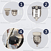 12Pcs 3 Colors Iron Bag Tuck Clasps PURS-BBC0001-03-5