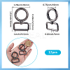 12Pcs Alloy Swivel Clasps FIND-SP0003-62B-2