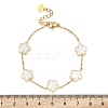 Flower Shell Link Chain Bracelets BJEW-K247-01G-06-3