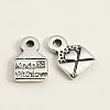 Tibetan Style Alloy Envelope Carved Heart and Word Made with Love Charms for Gift Making X-LF0643Y-1