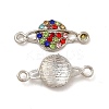 Alloy Connector Charms with Colorful Rhinestone FIND-H039-73P-1