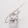 Long-Lasting Plated Brass Cubic Zirconia Earring Hooks LS-X-KK-P085-01P-NR-2