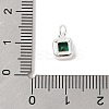 925 Sterling Silver Pave Cubic Zirconia Square Charms with Jump Rings and 925 Stamp STER-D288-05S-01-3
