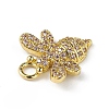 Rack Plating Brass Micro Pave Cubic Zirconia Pendants KK-C019-13G-01-2