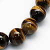 Natural Tiger Eye Round Beads Strands G-S177-14mm-1