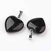 Natural Black Agate Pendants G-G956-B04-FF-2