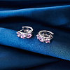 925 Sterling Silver Cubic Zirconia Hoop Earrings EJEW-L294-016P-5