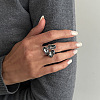 Irregular Alloy & Acrylic Finger Rings WGF25BE-04-1