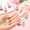 6Pcs Butterfly Alloy Enamel Pendant Decorations HJEW-YW00062-01-5