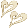 2Pcs Alloy Heart Brooch Pin JEWB-CP0001-60-7